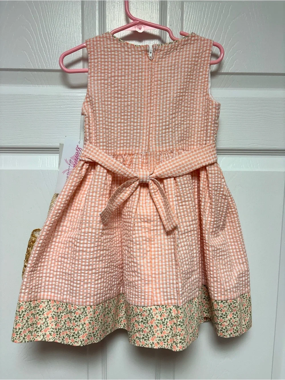 NWT Bonnie Jean Peach Seersucker Dress- 3T